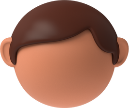3D Head Fair Skin Short Brown Hair